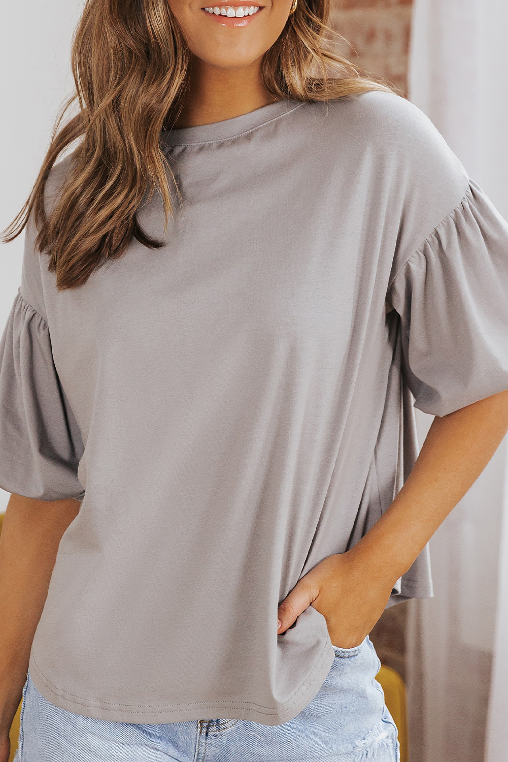 Bubble Sleeve Top