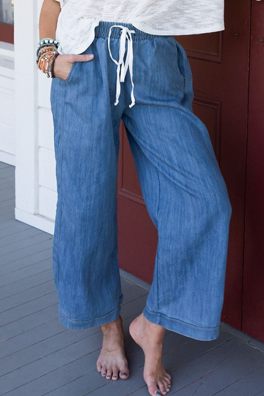 Wide Leg Denim Pants