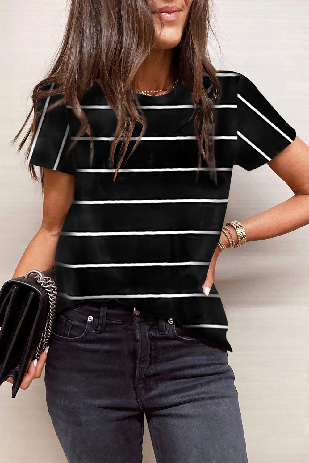 Black and White Striped Tee