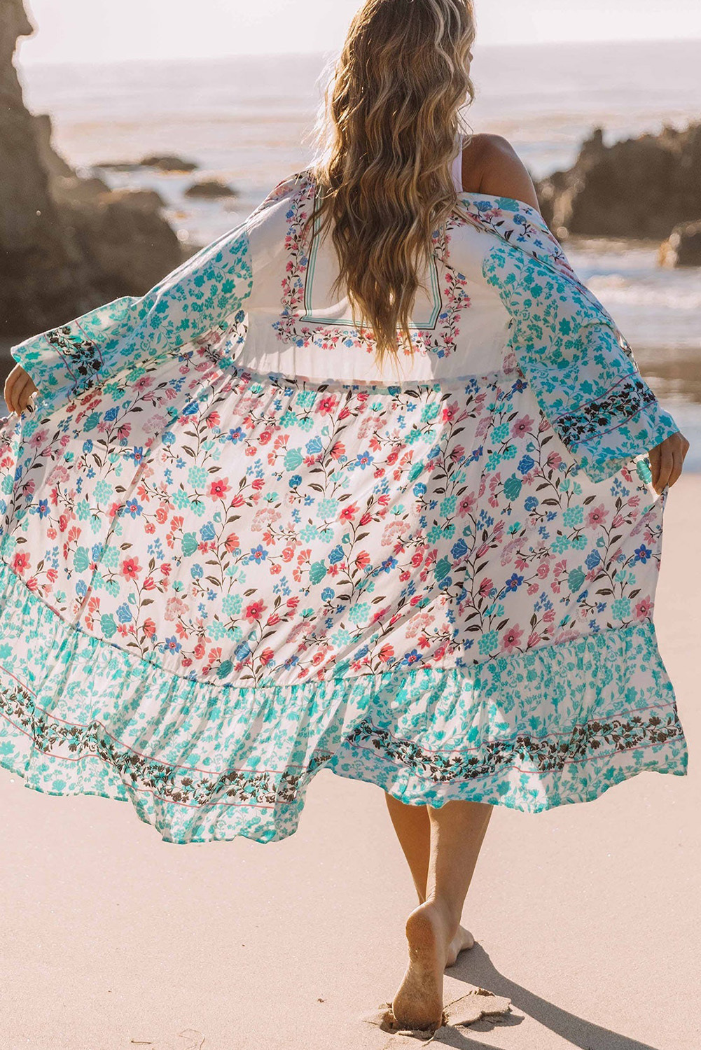 Floral Tassel Kimono