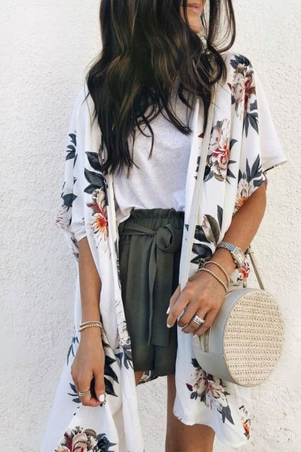 White Floral Cover Up