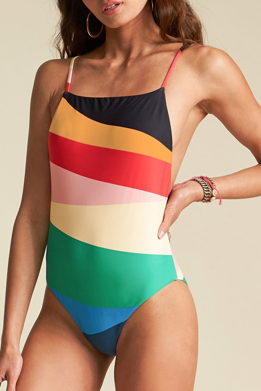 Colorful One Piece Swimsuit