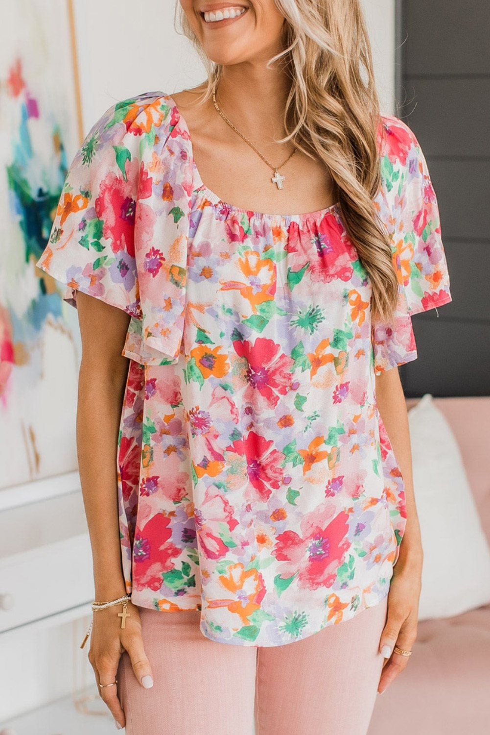 Tami Watercolor Floral Top