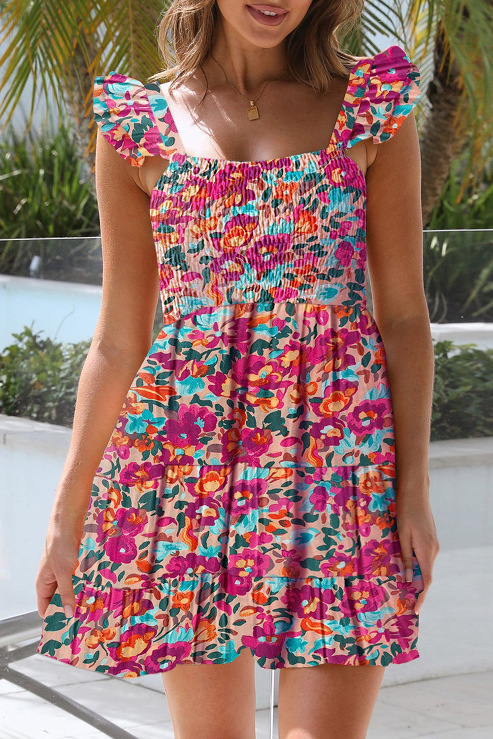 Jordan Smocked Floral Dress