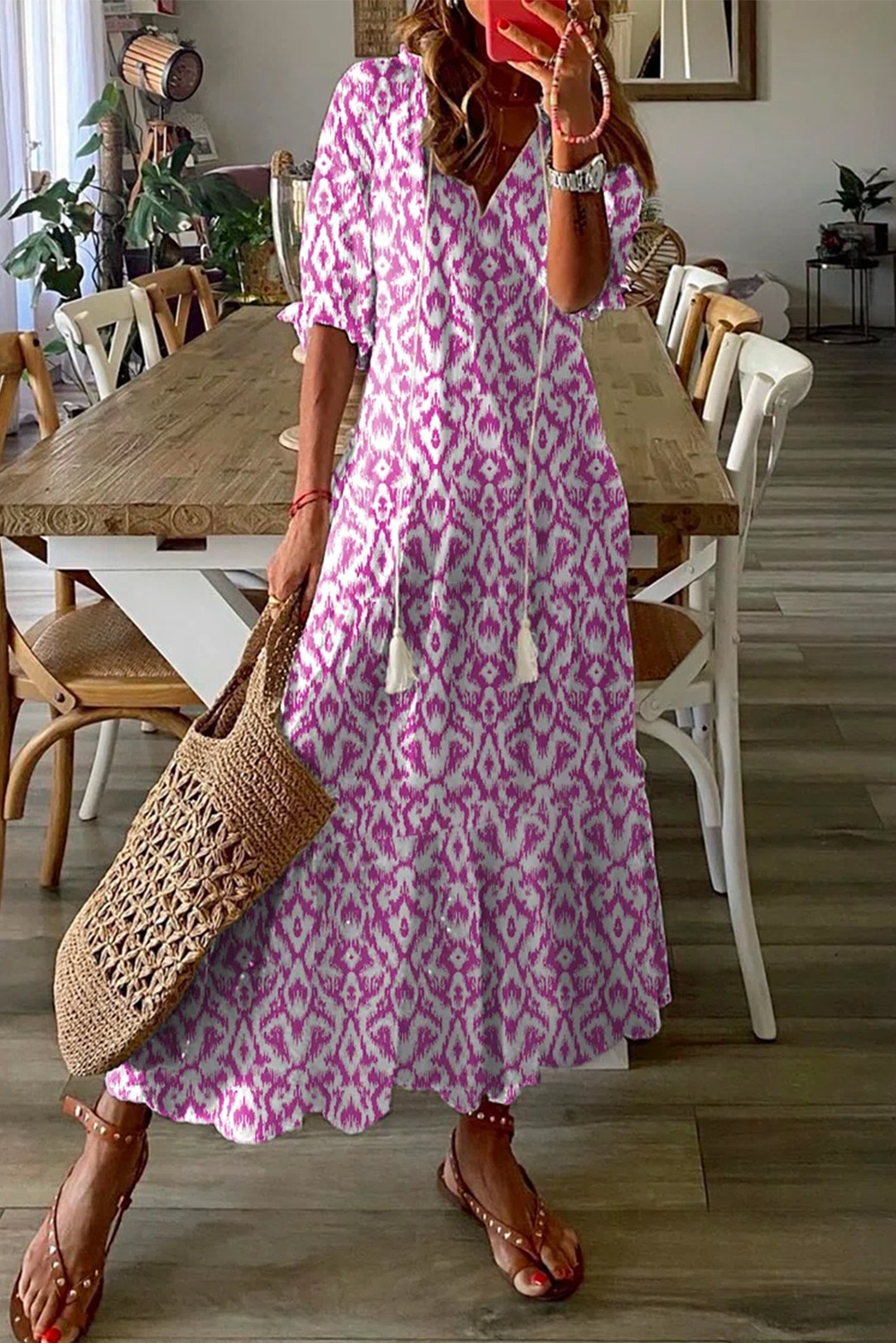 Geometric Maxi Dress