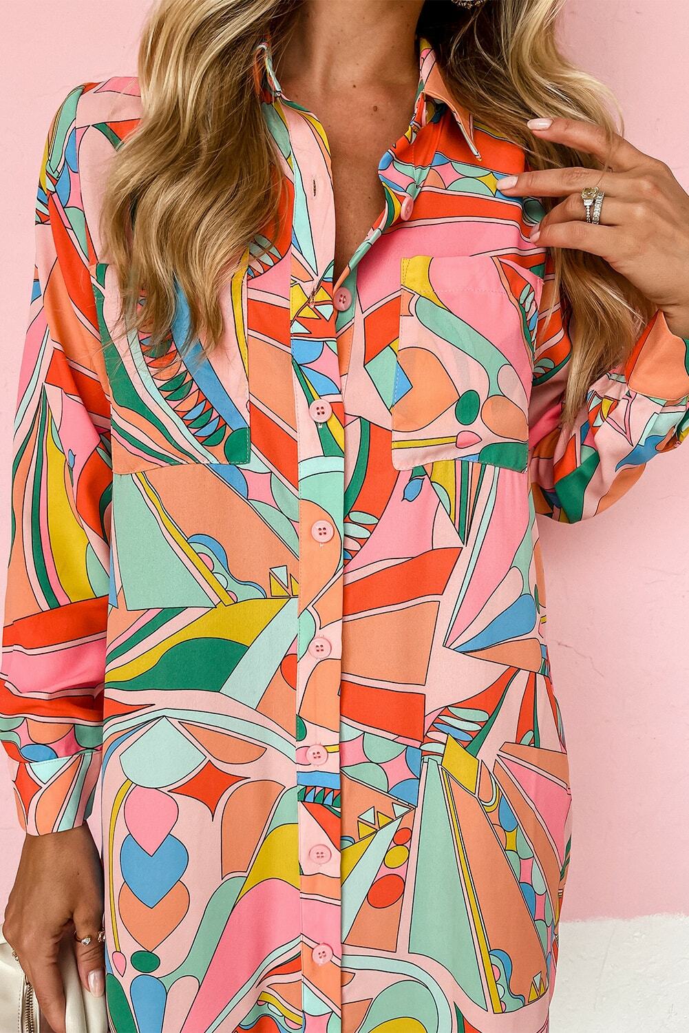 Abstract Shirt Dress