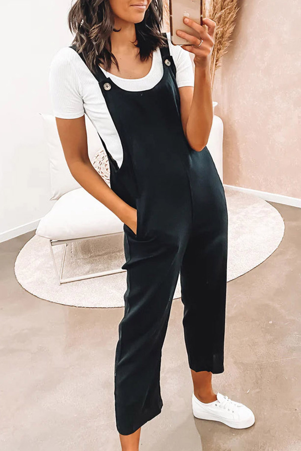 Cropped Jumpsuit w/ Pockets