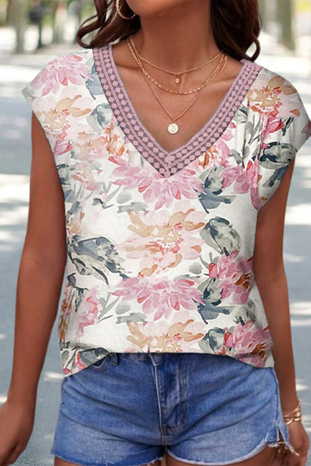 Pastel Floral Detail Blouse