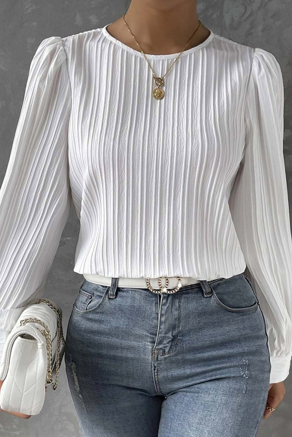 White Puff Sleeve Top