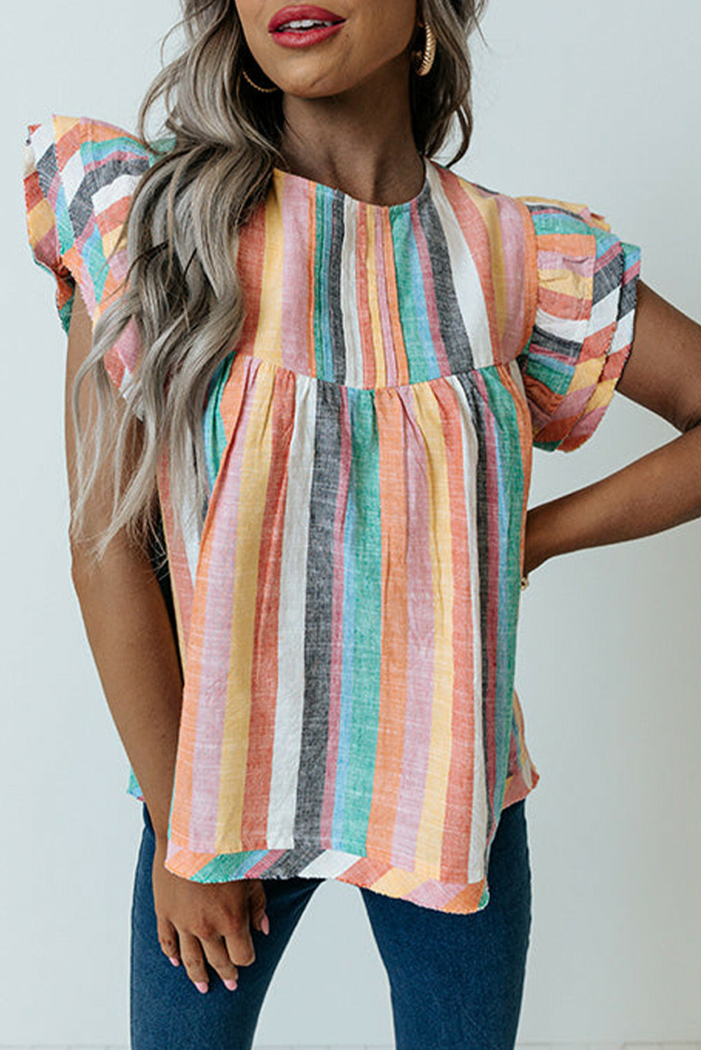 Stripe Ruffle Top