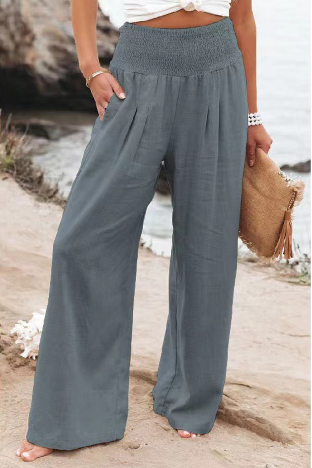 Grey Wide Leg Pants